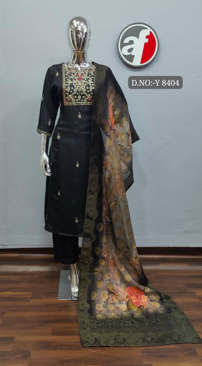 Y 8404 By AF Hand Work Designer Dola Silk Readymade Suits Wholesale Shop In Surat
